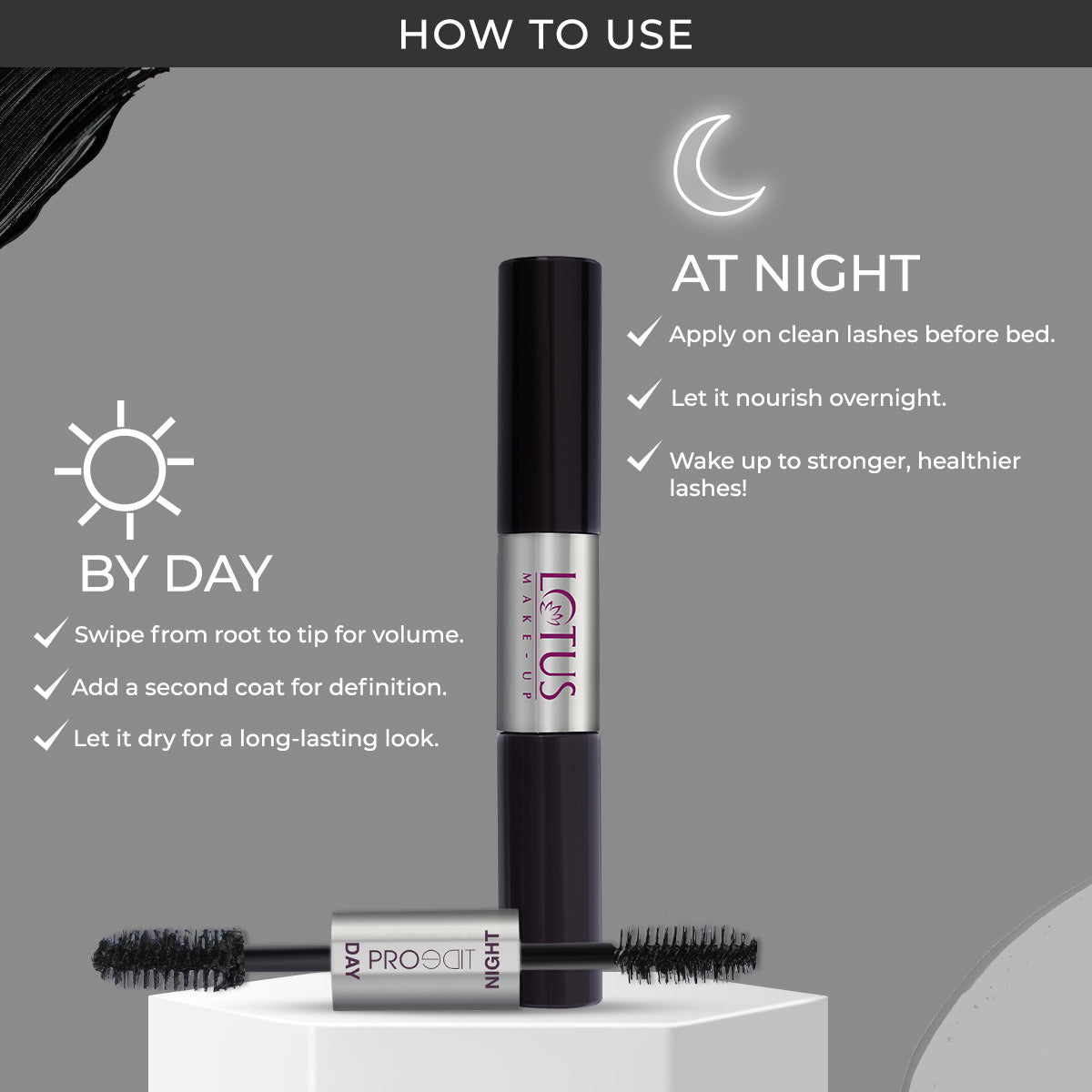 Lotus Herbals Proedit Day & Night Mascara, 13g