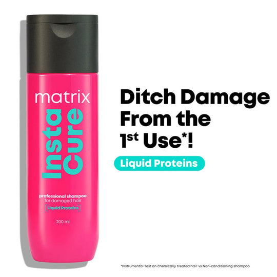 Matrix InstaCure Liquid Protein Shampoo for Damaged Hair, Reduce Split Ends, Breakage, Paraben Free, 200ml Buy at Indicrest