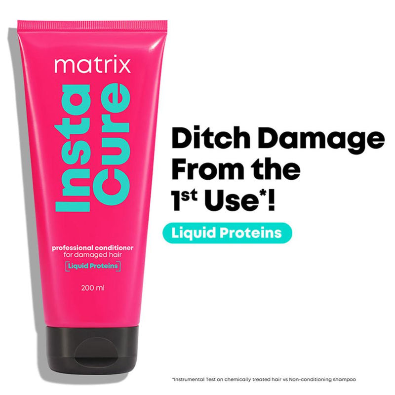 Matrix InstaCure Liquid Protein Conditioner for Damaged Hair, Reduced Split Ends & Breakage, 200ml Buy at Indicrest