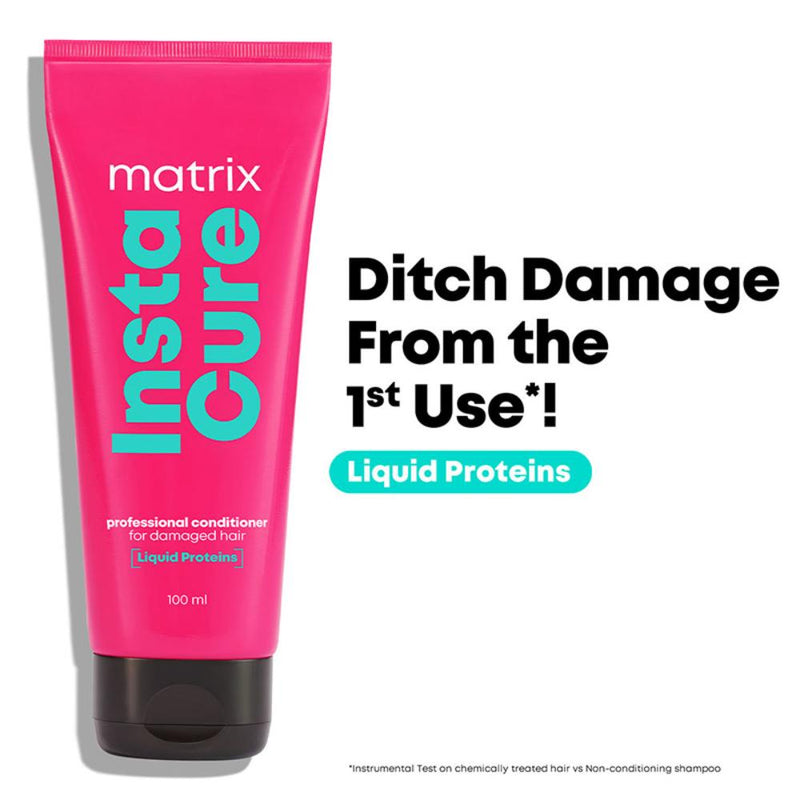 Matrix InstaCure Liquid Protein Conditioner for Damaged Hair, Reduced Split Ends & Breakage, 100ml Buy at Indicrest