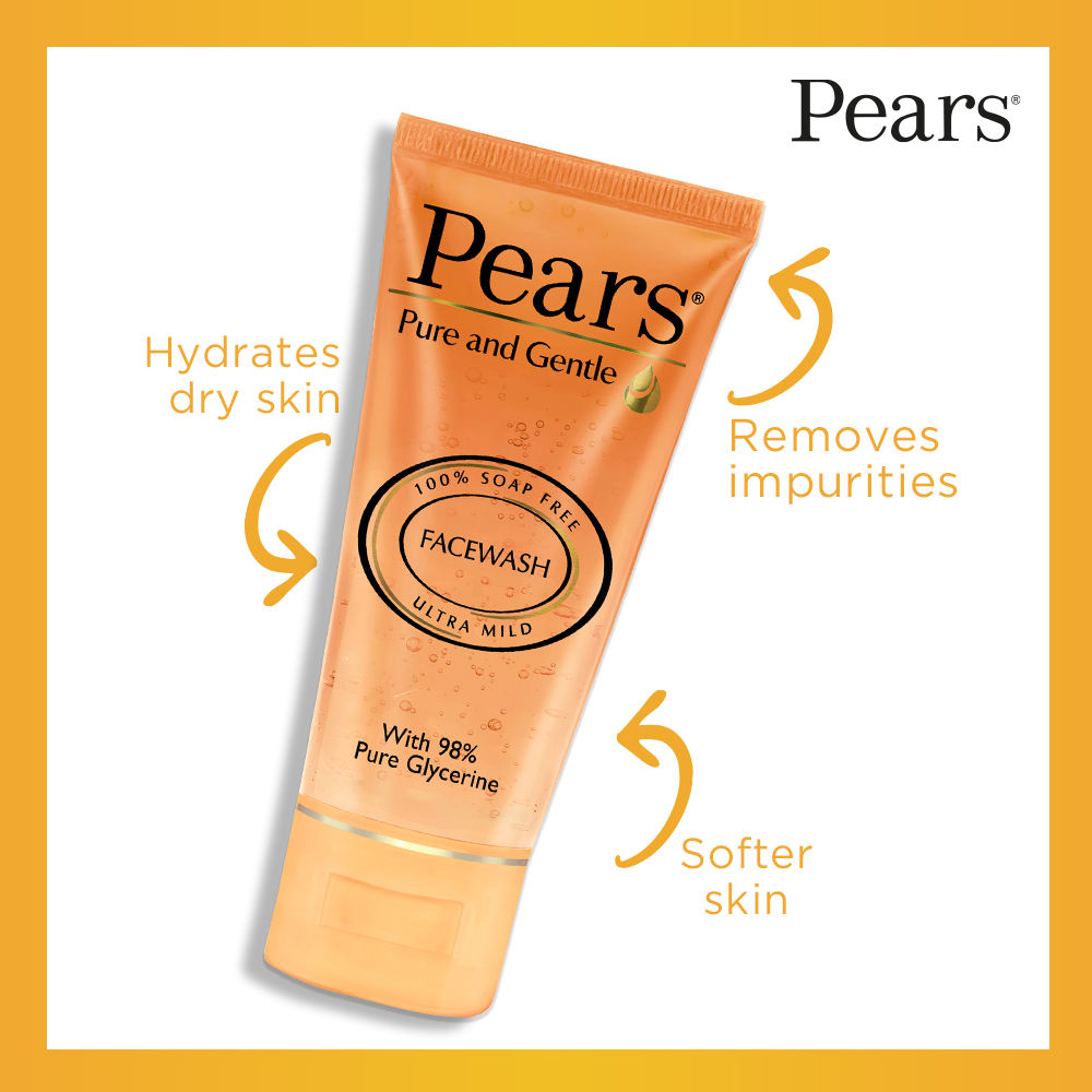 Pears Pure and Gentle Daily Cleansing Facewash Ultra Mild Cleanser with Glycerine, 150g Buy at Indicrest Image 3