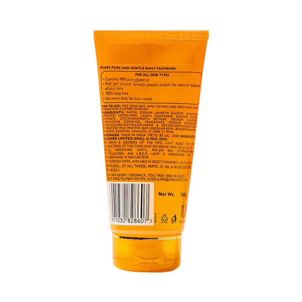 Pears Pure and Gentle Daily Cleansing Facewash Ultra Mild Cleanser with Glycerine, 150g Buy at Indicrest Image 6