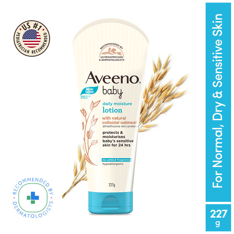Aveeno Baby Daily Moisture LotionOatmeal Face & Body Moisturizer for Dry, Itchy & Sensitive Skin, 227gm