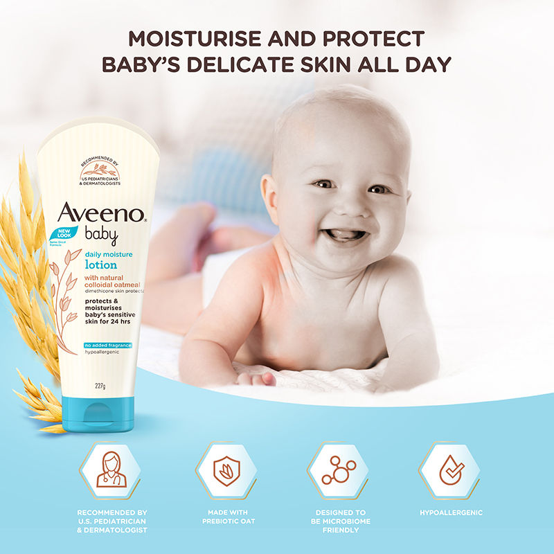 Aveeno Baby Daily Moisture LotionOatmeal Face & Body Moisturizer for Dry, Itchy & Sensitive Skin, 227gm