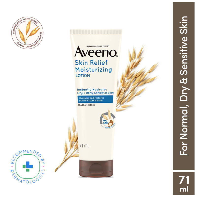 Aveeno Skin Relief Moisturising Lotion - Oat + Shea Butter Body Moisturizer For Dry & Sensitive Skin, 71ml