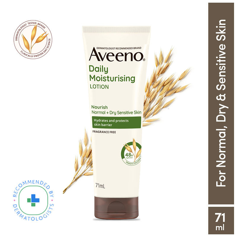 Aveeno Daily Moisturising Lotion - Natural Oat Body Moisturizer For Normal, Dry & Sensitive Skin, 71ml