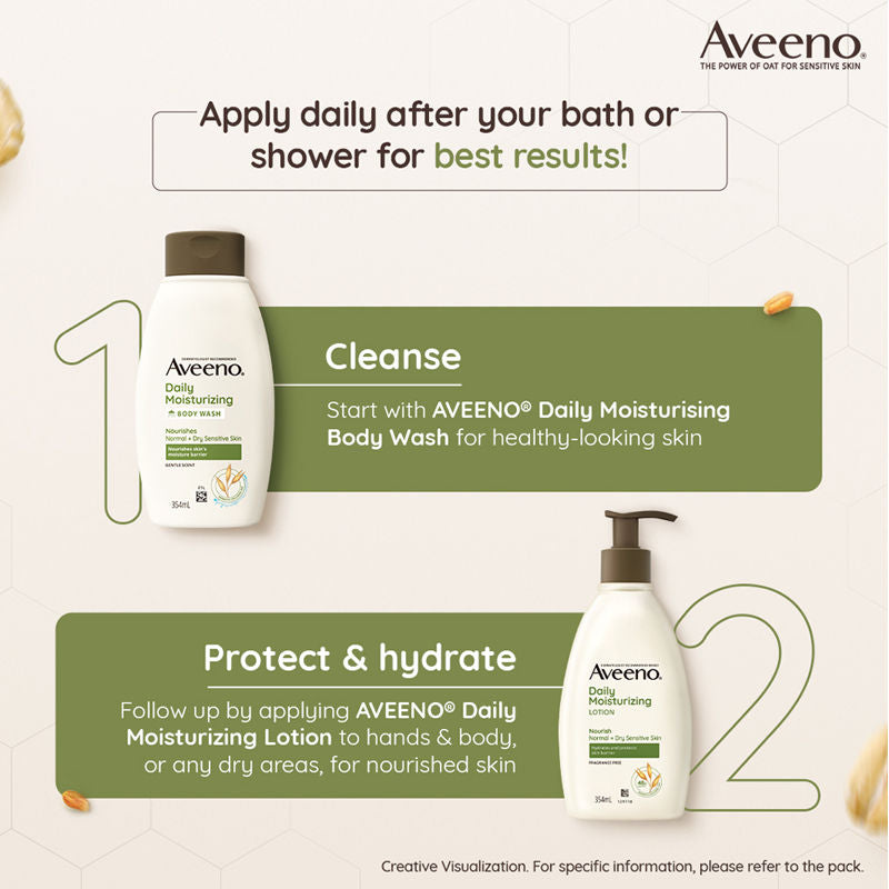 Aveeno Daily Moisturising Lotion - Natural Oat Body Moisturizer For Normal, Dry & Sensitive Skin, 71ml