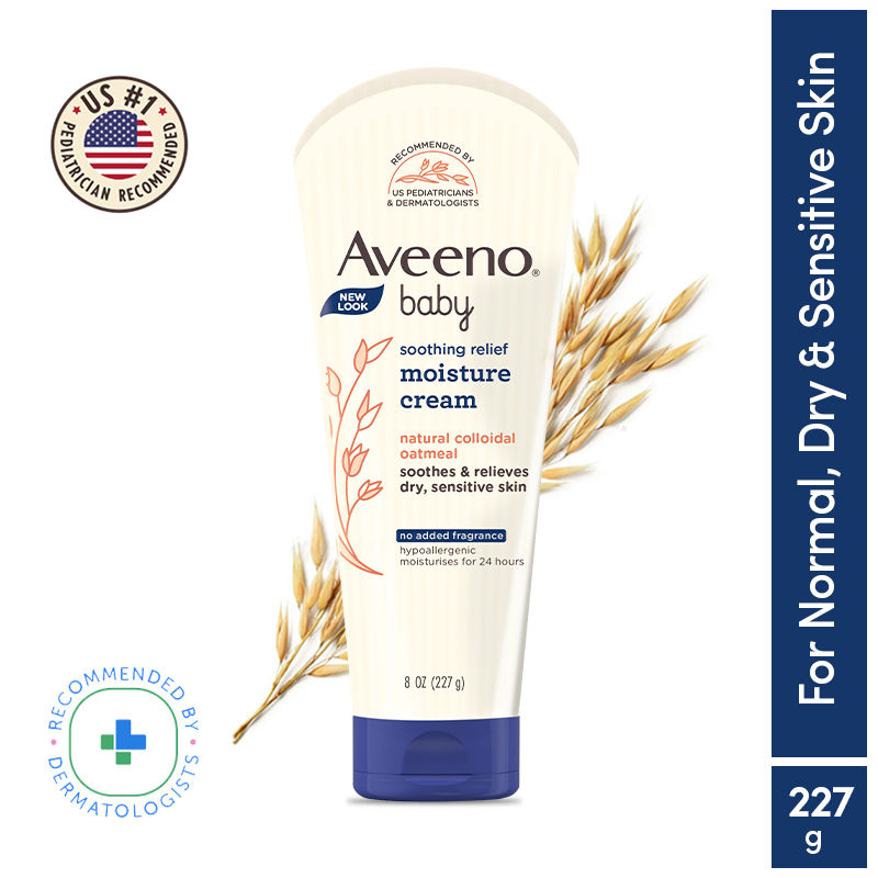 Aveeno Baby Soothing Relief Face & Body Moisture CreamOatmeal for Dry, Sensitive & Gentle Skin, 227g