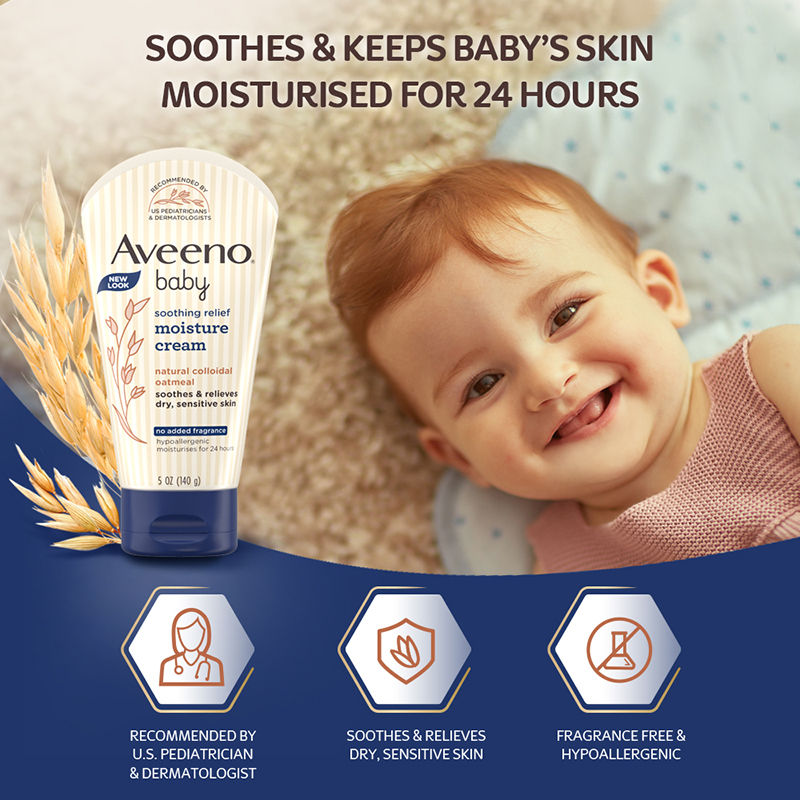 Aveeno Baby Soothing Relief Face & Body Moisture CreamOatmeal for Dry, Sensitive & Gentle Skin, 227g