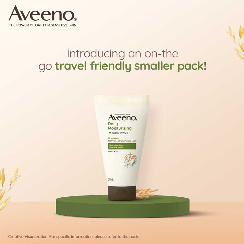 Aveeno Daily Moisturising Body Wash - Prebiotic Oat Cleanse, Moisturize Normal, Dry & Sensitive Skin, 354ml