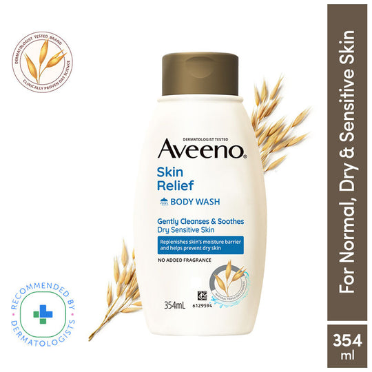 Aveeno Skin Relief Body Wash - Prebiotic Oat to Cleanse & Moisturize Dry, Itchy & Sensitive Skin, 354ml
