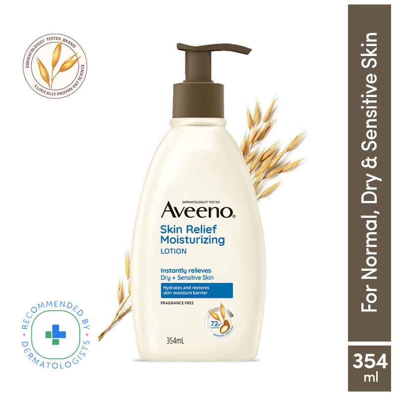 Aveeno Skin Relief Moisturising Lotion - Oat + Shea Butter Body Moisturizer For Dry & Sensitive Skin, 354ml