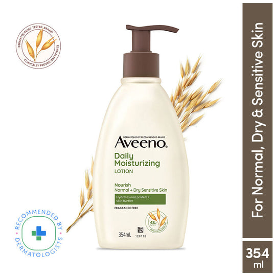 Aveeno Daily Moisturising Lotion - Natural Oat Body Moisturizer For Normal, Dry & Sensitive Skin, 354ml