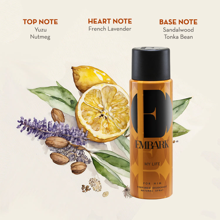 Embark Perfumes My Life For Him - Perfumed Deodorant CITRUS - AMBERY, 150 ml