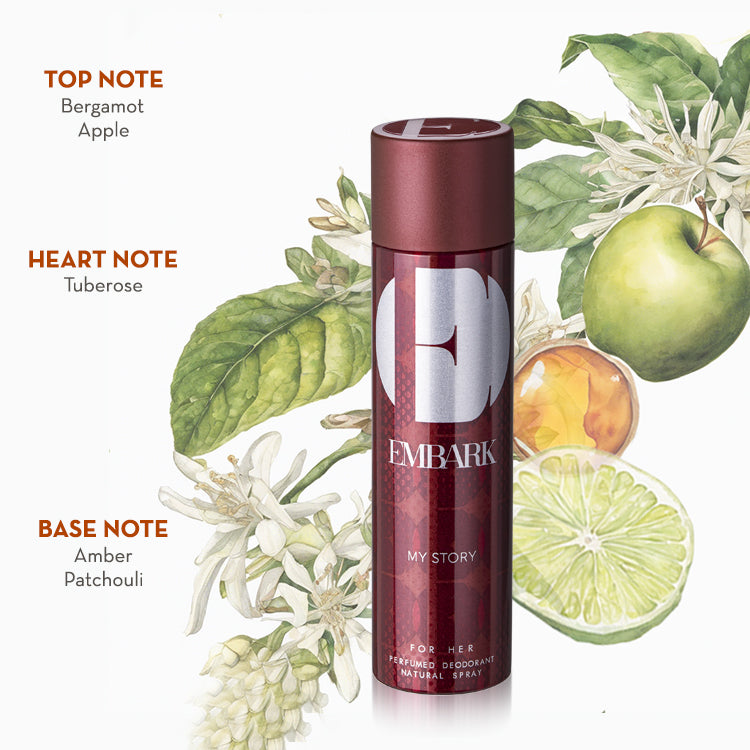 Embark Perfumes My Story For Her - Perfumed Deodorant ORIENTAL - FLORAL, 150 ml