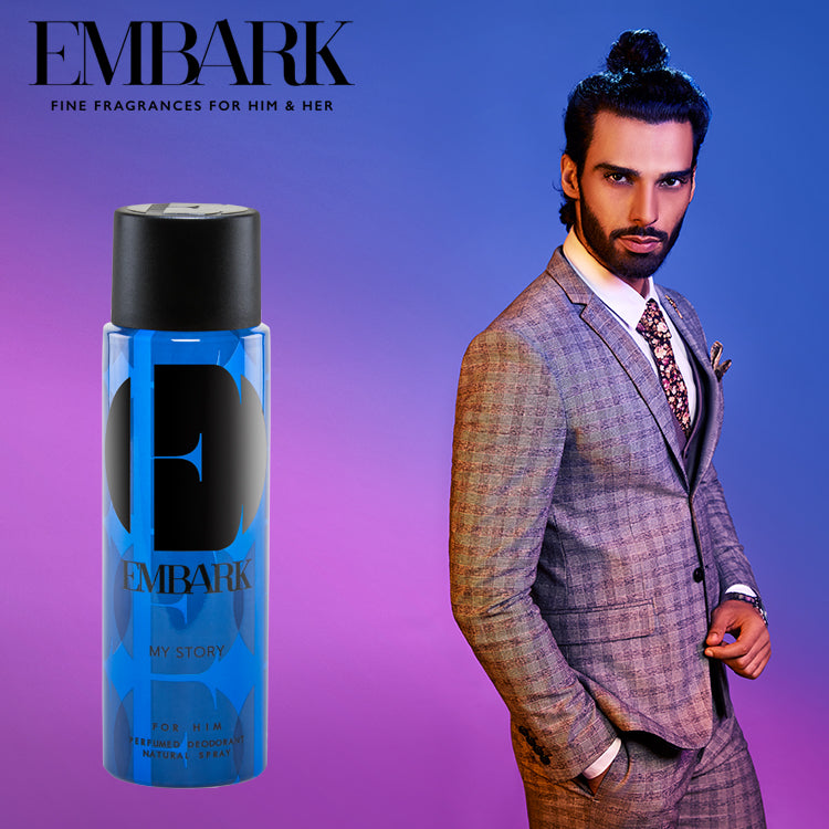 Embark Perfumes My Story For Him - Perfumed Deodorant CITRUS - SPICY - AQUATIC, 150 ml