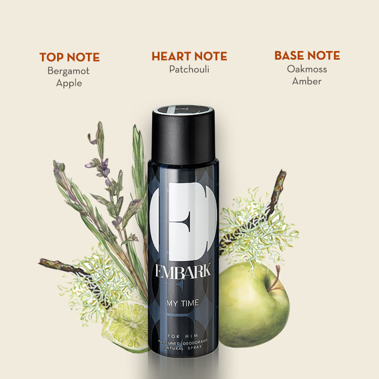 Embark Perfumes My Time For Him - Perfumed Deodorant AROMATIC - CHYPRE - AMBERY, 150 ml