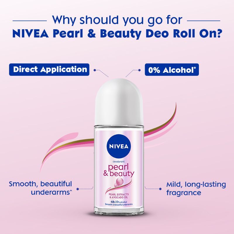 Nivea Bestselling- Smooth Underarms Deo Roll On Combo With Pearl Extracts & 0% Alcohol Buy at Indicrest Image 6