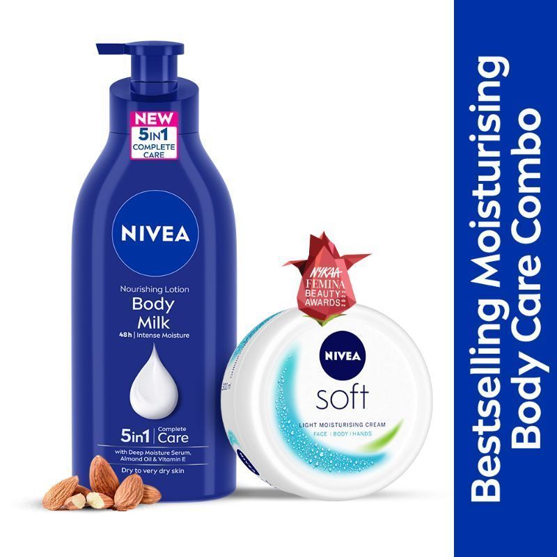 Nivea Bestselling- Moisturizing Face & Body Care Combo, 600ml+300ml Buy at Indicrest