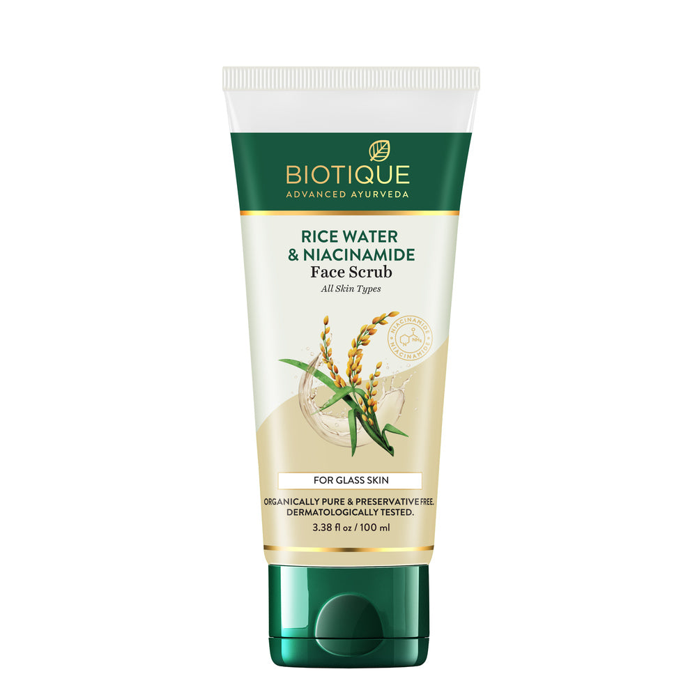 Biotique Rice Water & Niacinamide Gel Face Scrub, 100ml - Buy from Indicrest