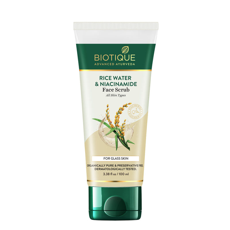 Biotique Rice Water & Niacinamide Gel Face Scrub, 100ml - Buy from Indicrest