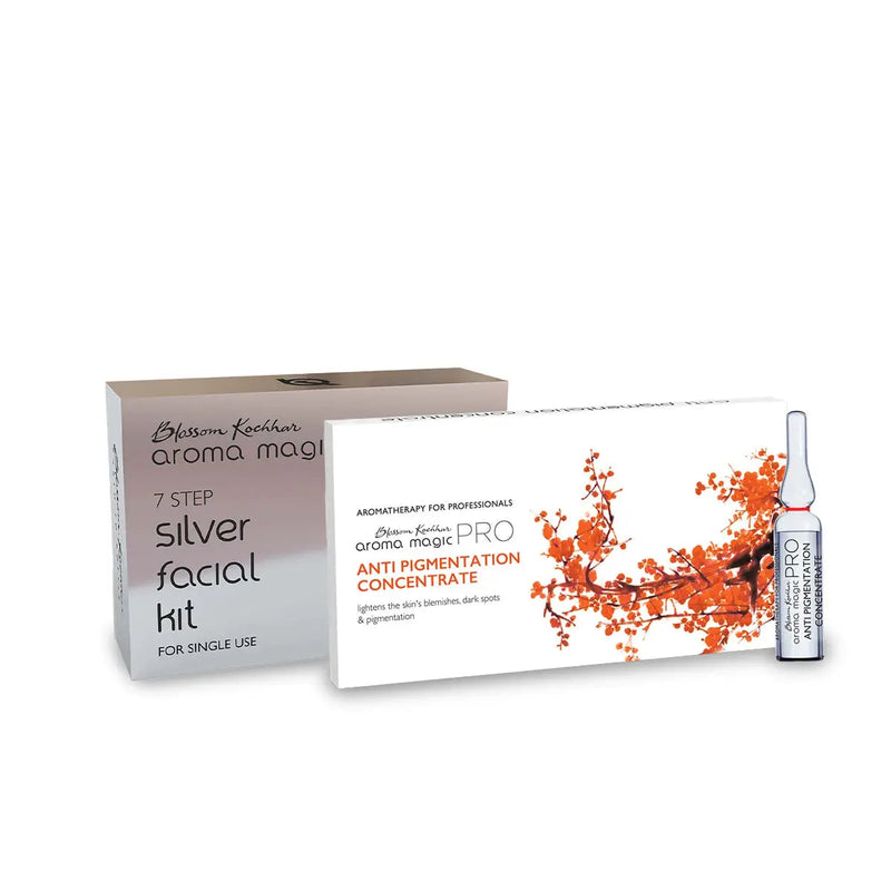 Aroma Magic Silver Facial Kit - Single Use + Anti Pigmentation Concentrate Pro - 10*2ml - Buy from Indicrest