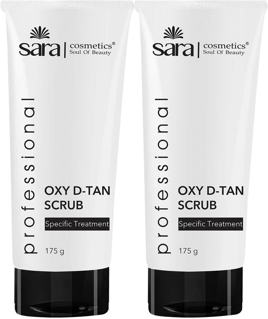 Sara Oxy D-TAN Scrub for Skin Tone Correction for Oily and Blemish Prone Skin, De-tan for Men and Women, Pack of 2, 2 X 175g - Buy from Indicrest