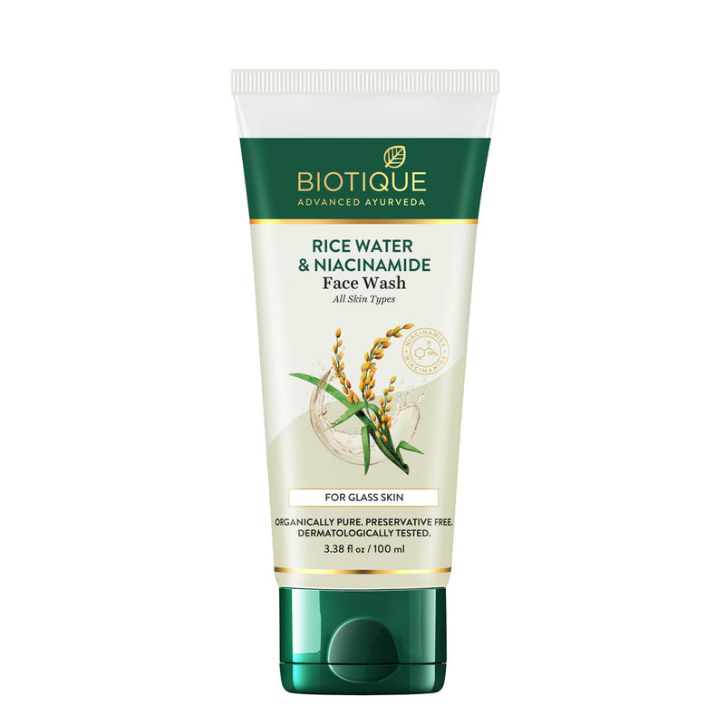 Biotique Rice Water & Niacinamide Gel Face Wash, 100ml - Buy from Indicrest