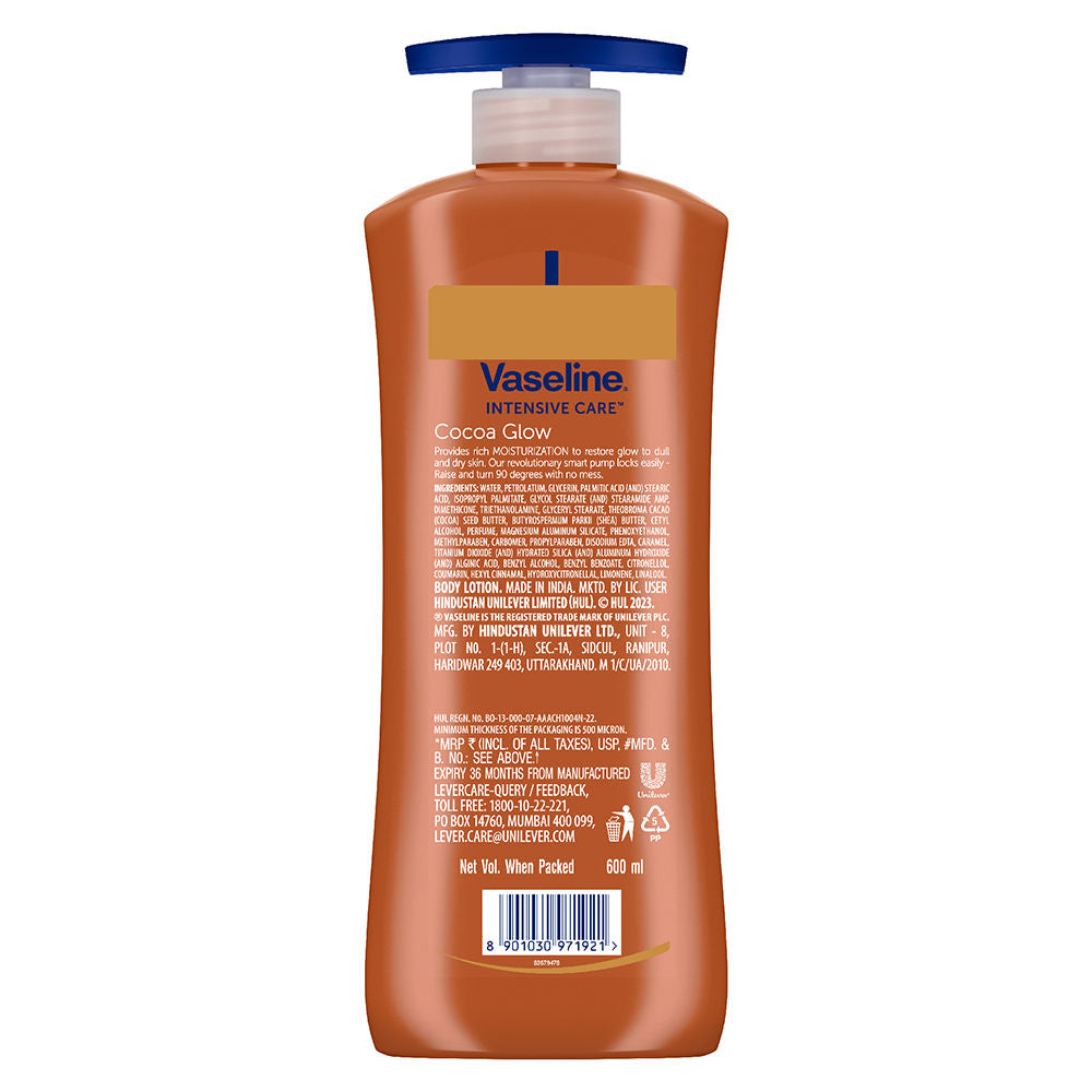 Vaseline Cocoa Glow Serum In Lotion, 600ml, 100% Pure Cocoa & Shea Butter for Glowing & Soft Skin Buy at Indicrest Image 8