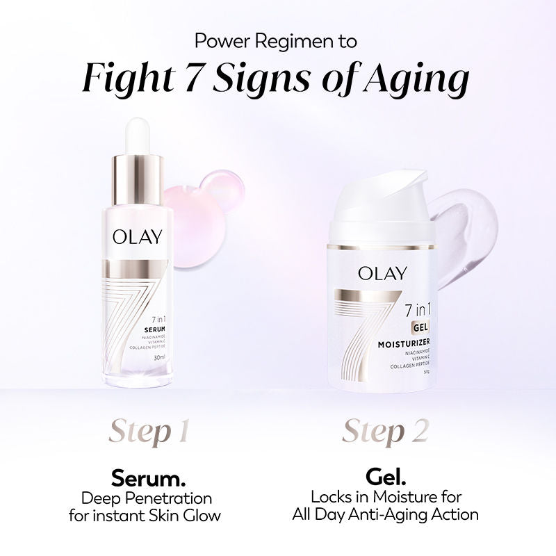 Olay 7in1 Gel Moisturizer with Niacimide, Vitamin C, Collagen Peptide, Fights 7 Skin Issues, 50g Buy at Indicrest Image 10