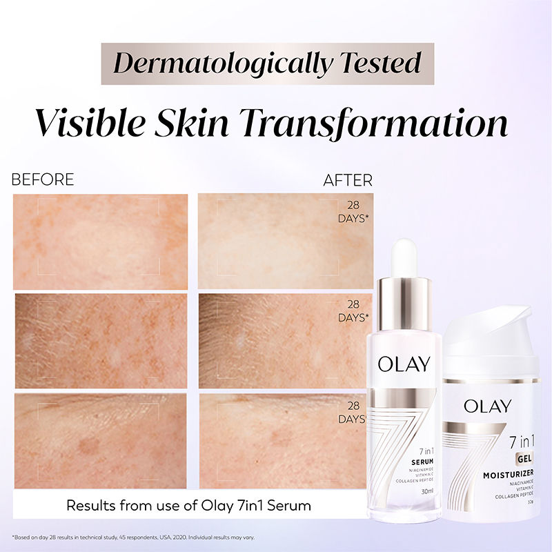 Olay 7in1 Gel Moisturizer with Niacimide, Vitamin C, Collagen Peptide, Fights 7 Skin Issues, 50g Buy at Indicrest Image 4