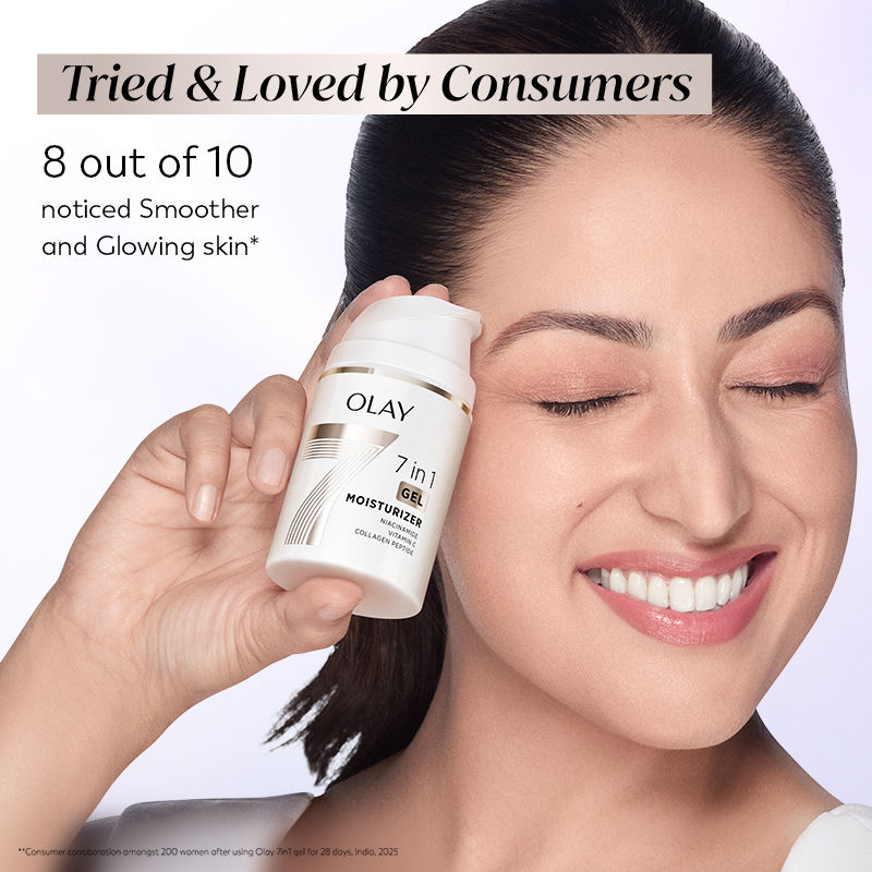 Olay 7in1 Gel Moisturizer with Niacimide, Vitamin C, Collagen Peptide, Fights 7 Skin Issues, 50g Buy at Indicrest Image 6