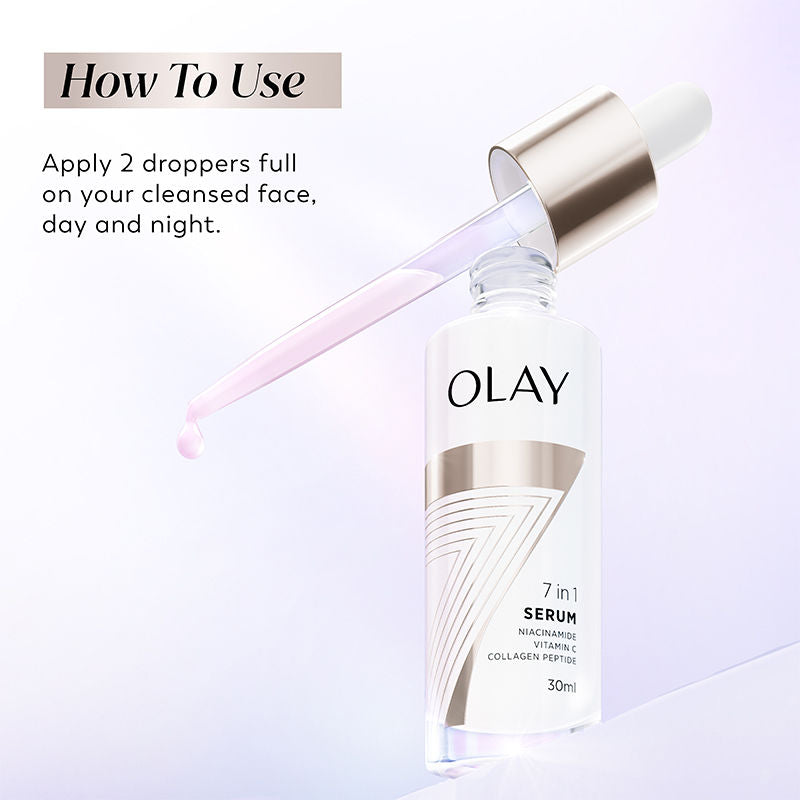 Olay 7in1 Serum with Niacimide, Vitamin C, Collagen Peptides, Fights 7 Skin Issues, 30ml Buy at Indicrest Image 10