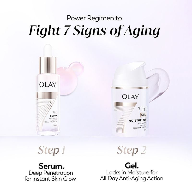 Olay 7in1 Serum with Niacimide, Vitamin C, Collagen Peptides, Fights 7 Skin Issues, 30ml Buy at Indicrest Image 11