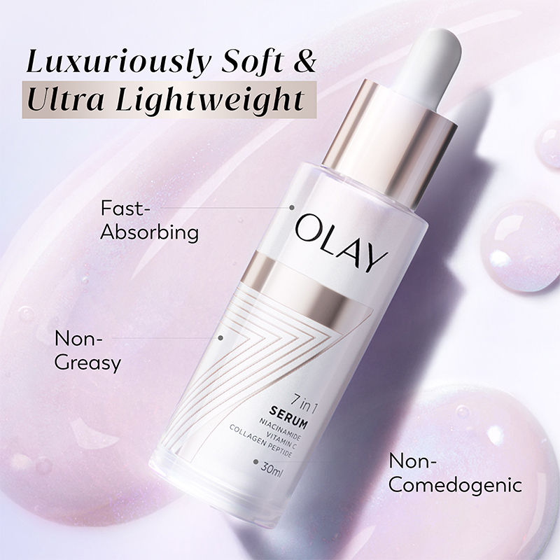 Olay 7in1 Serum with Niacimide, Vitamin C, Collagen Peptides, Fights 7 Skin Issues, 30ml Buy at Indicrest Image 3