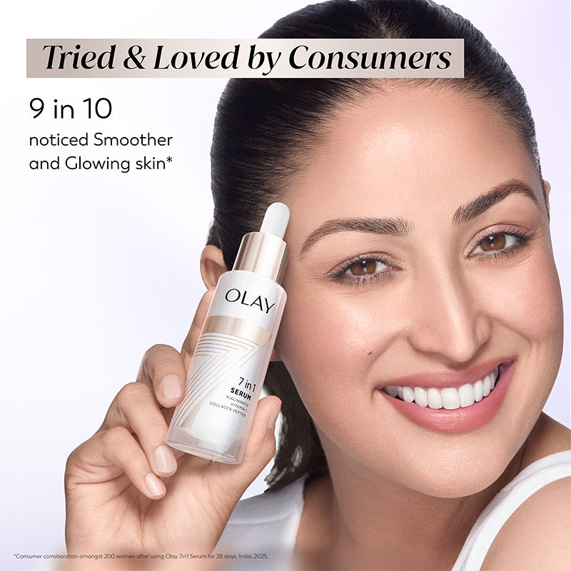 Olay 7in1 Serum with Niacimide, Vitamin C, Collagen Peptides, Fights 7 Skin Issues, 30ml Buy at Indicrest Image 6