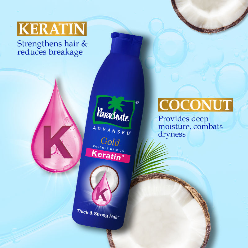 Parachute Advansed Gold Keratin Coconut Hair Oil, 300ml Buy at Indicrest Image 3