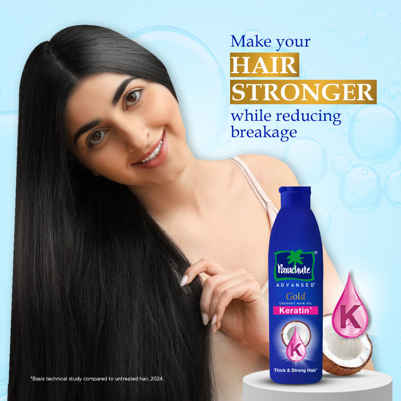 Parachute Advansed Gold Keratin Coconut Hair Oil, 300ml Buy at Indicrest Image 4
