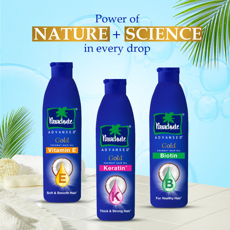 Parachute Advansed Gold Keratin Coconut Hair Oil, 300ml Buy at Indicrest Image 7