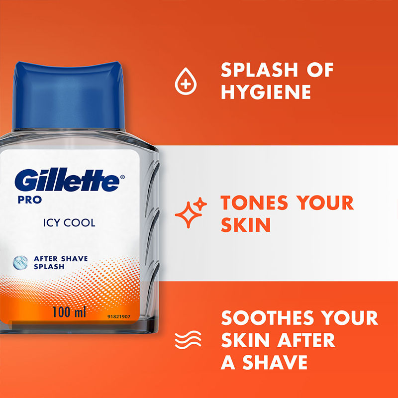 Gillete Splash Gillette Pro After Shave Splash Icy Cool, 100ml – Indicrest.com