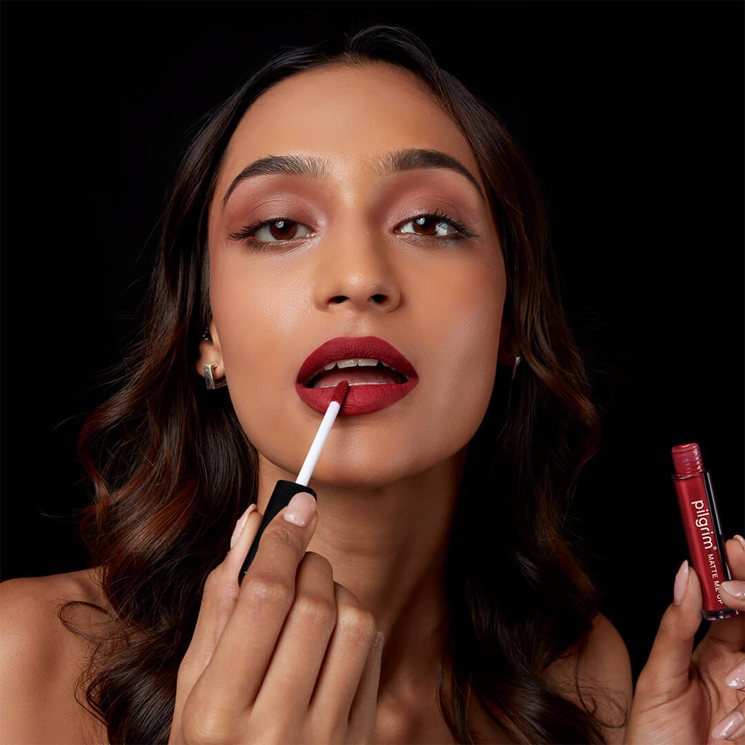 pilgrim matte me up liquid lipstick ruby fling 19   Image 4   Buy from Indicrest