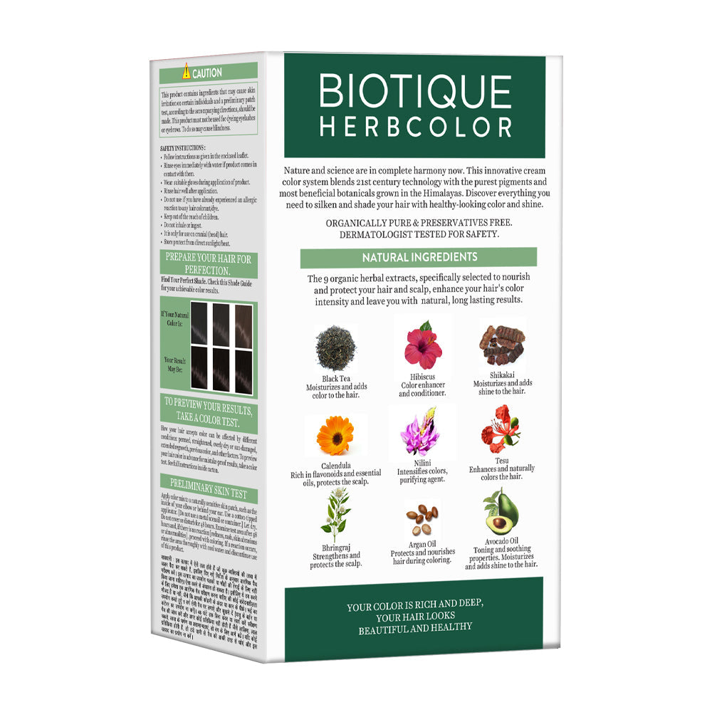 Biotique Herbcolor Natural Black- 1N, 60g+140ml - Image 3 - Buy from Indicrest