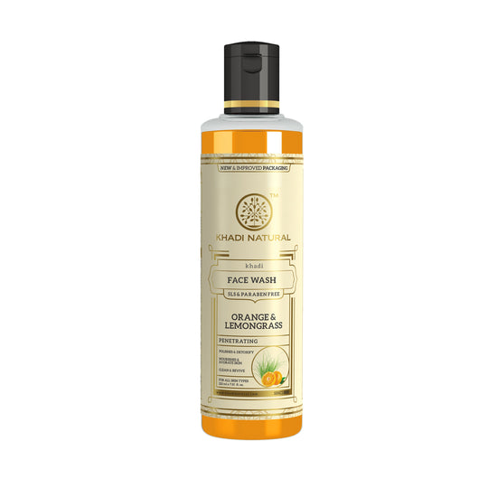 Khadi Natural Herbal Orange & Lemongrass Face Wash SLS & Paraben Free - 210ml - Buy from Indicrest