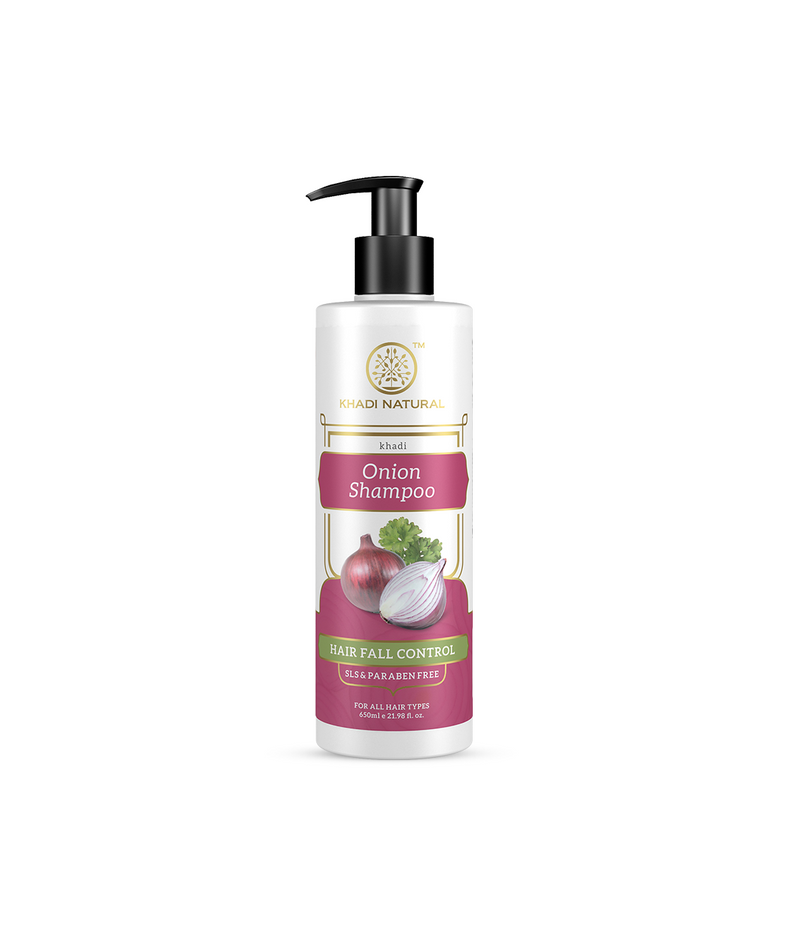Khadi Natural Onion Shampoo For Hair Fall Control SLS & Paraben Free – 650ml - Buy from Indicrest