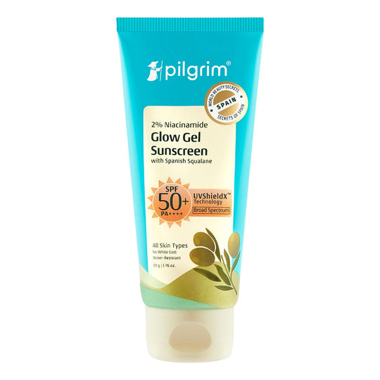 Pilgrim 2% Niacinamide Glow Gel Sunscreen SPF 50+ PA+++, 50g - Buy from Indicrest