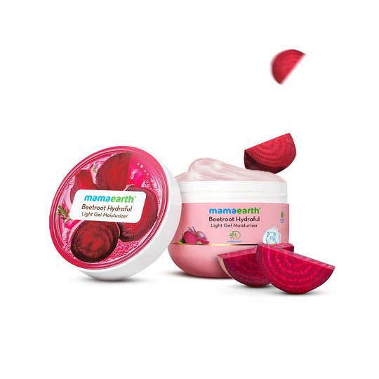 Mamaearth Beetroot Hydraful Light Gel Moisturizer with Beetroot & Hyaluronic Acid for Hydrated Pink Glow, 200g - Buy from Indicrest