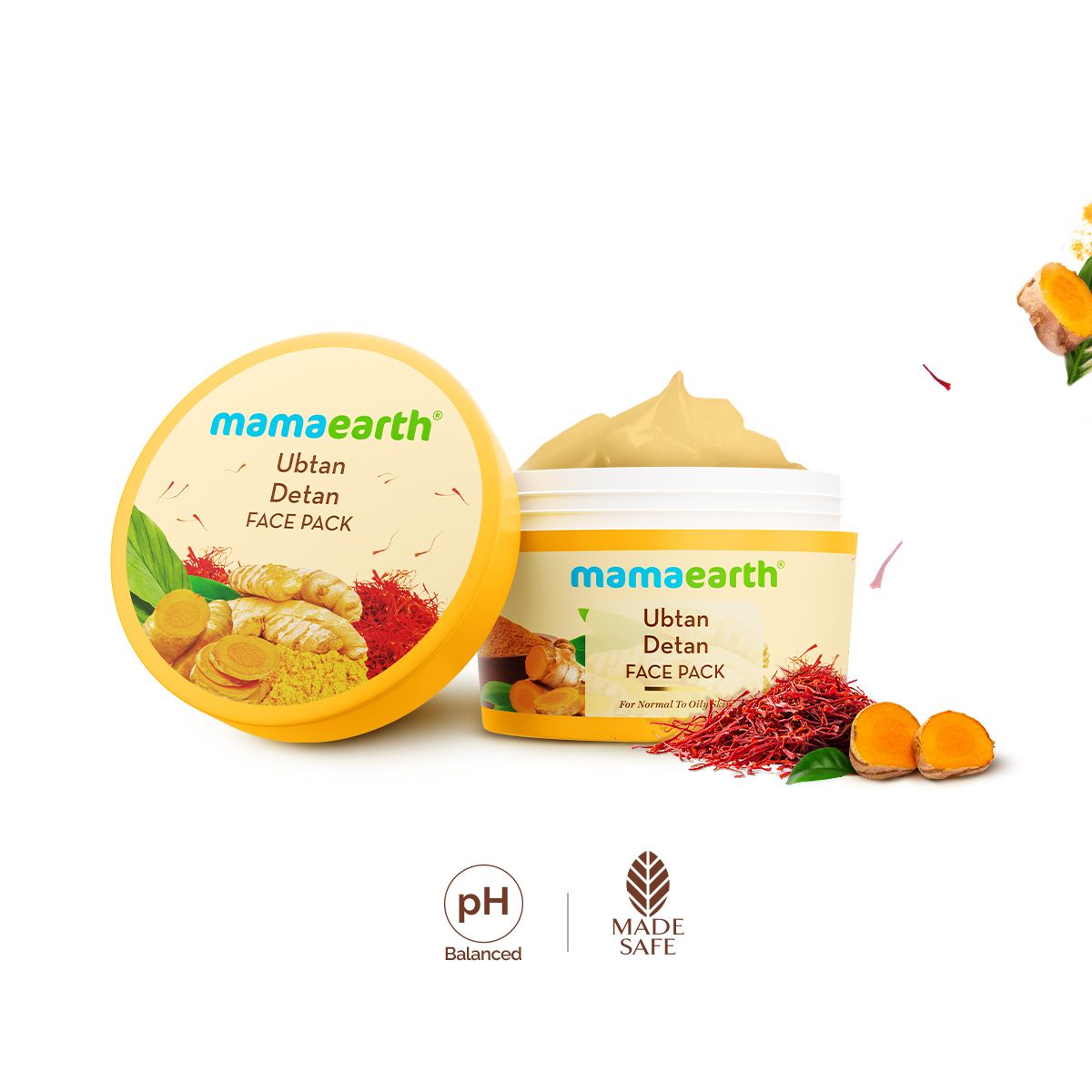 Mamaearth Ubtan Detan Face Pack with Turmeric & Saffron for Normal to Oily Skin, 200g - Image 2 - Buy from Indicrest