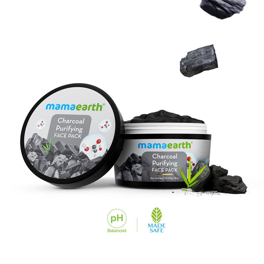 Mamaearth Charcoal Purifying Face Pack with Activated Charcoal & Glycolic Acid for Skin Detoxification, 200g - Buy from Indicrest