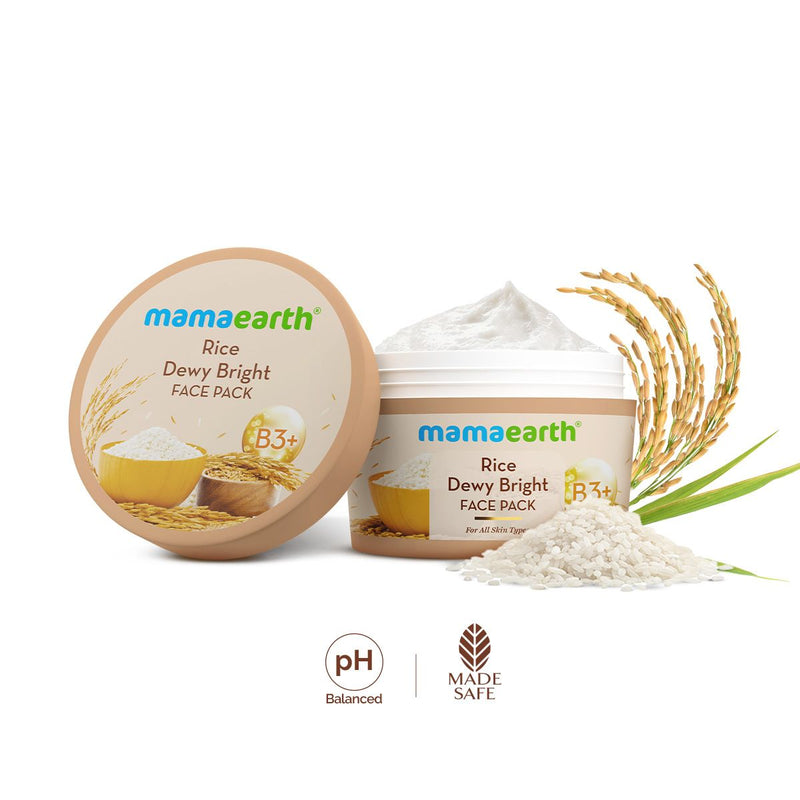Mamaearth Rice Dewy Bright Face Pack with Rice Water & Niacinamide for For Glass Skin, 200g - Buy from Indicrest