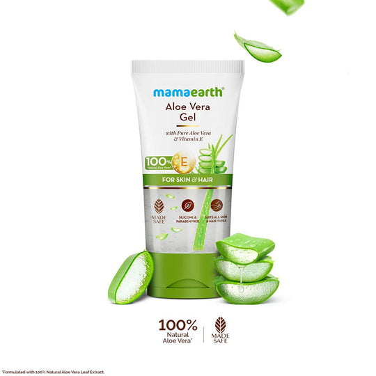 Mamaearth Aloe Vera Gel with 100% Natural Aloe Vera & Vitamin E for Skin & Hair, 150ml - Buy from Indicrest
